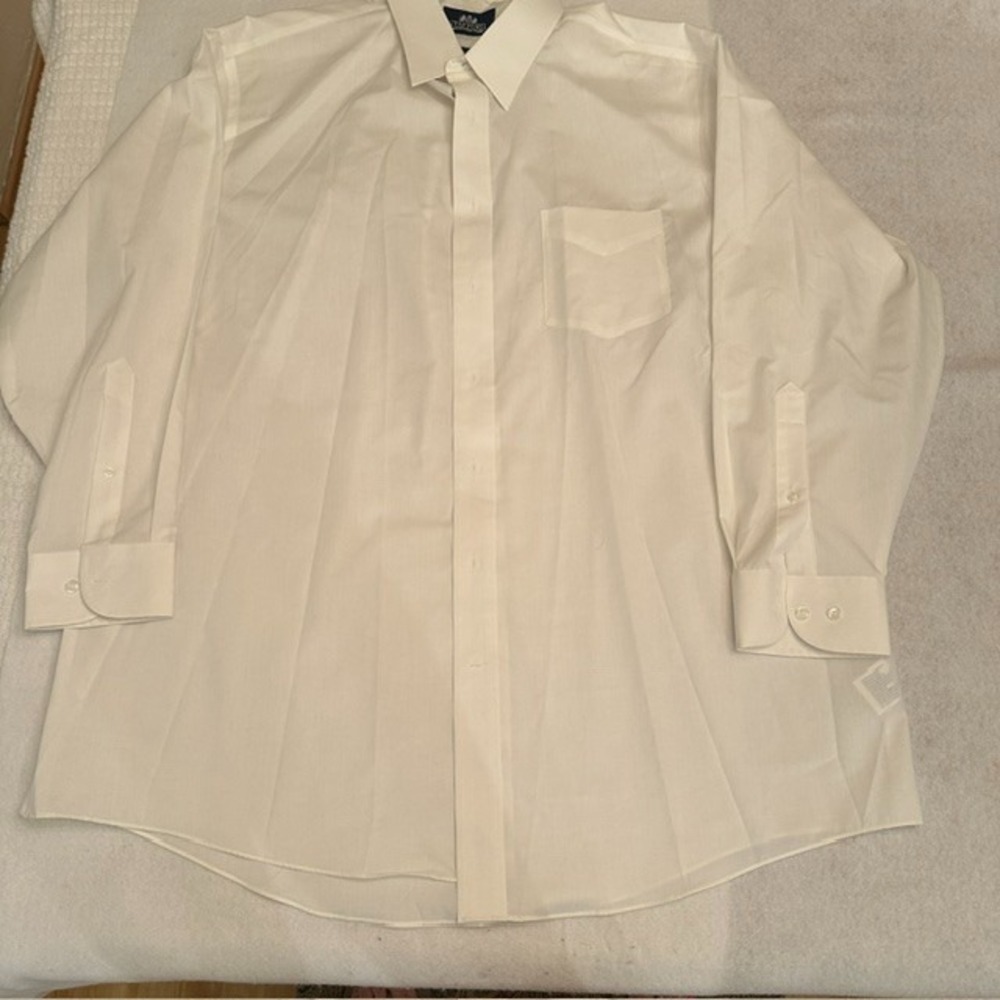 Stafford Wrinkle Free Dress Shirt White Mens Size 18 34 35 Classic Formal Office